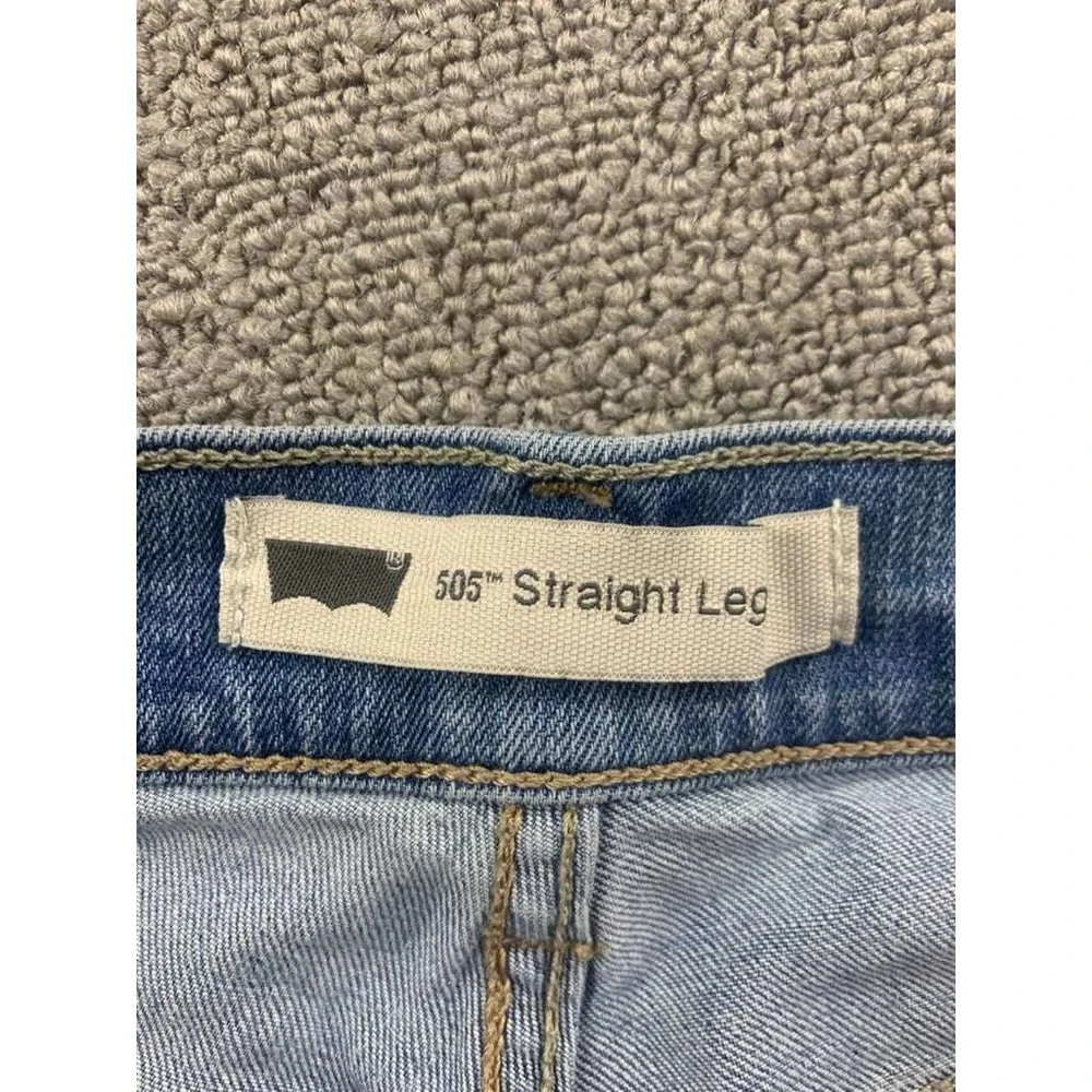 Levi's‎ Jeans Men W30 L32 505 Straight Leg Blue Denim Light Wash Stretch